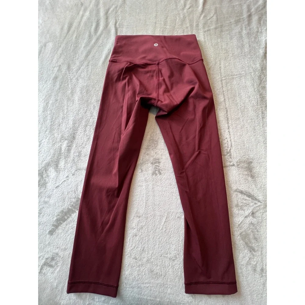 Lululemon Align High-Rise Crop 21 Leggings Women 4 Red Merlot Yoga Pants